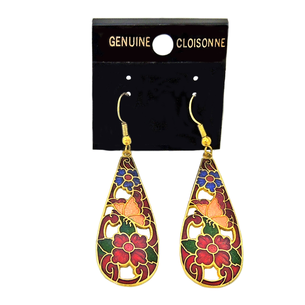 景泰藍琺瑯鋼針耳環 | 客製化琺瑯飾品